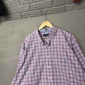 Ralph Lauren Men's Size 3XB Long Sleeve Button Up Polo Dusty Pink Color EUC